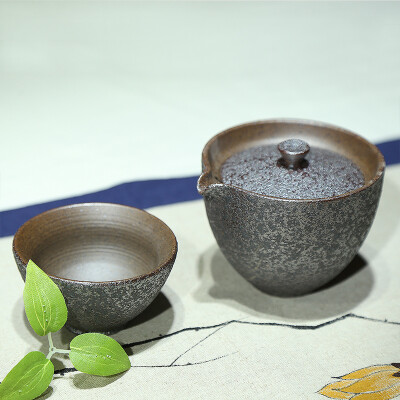 

Crafts fast cups and cups of pots of ceramic portable kung fu tea - rust glaze Zen edge