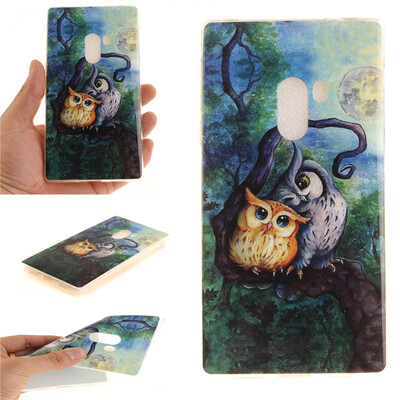 

Oil painting owl Pattern Soft Thin TPU Rubber Silicone Gel Case Cover for XIAOMI MIX
