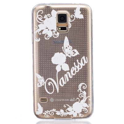 

White butterfly Pattern Soft Thin TPU Rubber Silicone Gel Case Cover for SAMSUNG GALAXY S5