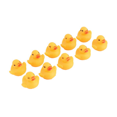 

10шт Купания ванна игрушки Мини Резиновые Squeaky Float Duck Yellow