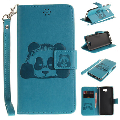 

Sky blue Panda Style Embossing Classic Flip Cover with Stand Function and Credit Card Slot for HUAWEI Y5 II