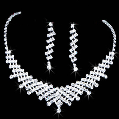 

Ожерелье Свадебные выпускного вечера Rhinestone ювелирных изделий Кристалл и серьги набор