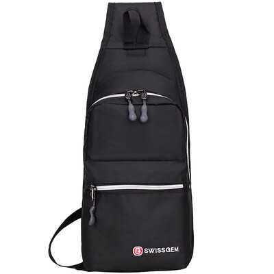 

SVVISSGEM Messenger Bag Korean version of the outdoor travel bag fashion men&women packet business casual shoulder bag sports backpack chest bag SA-9819 black