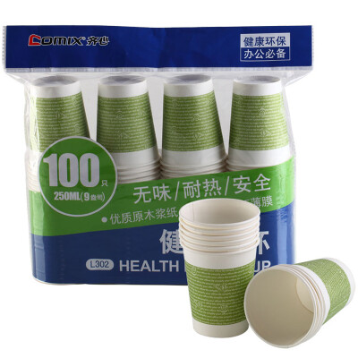 

(Comix) 100 Pack 250ml 9 Ann Thickness Disposable Cup / Paper Cup Office Stationery L302