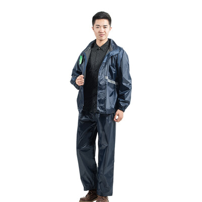 

Ready for the United States electric car raincoat single reflective split suit wind&rain outdoor leisure motorcycle adult men&women riding raincoats trousers sets navy blue L code