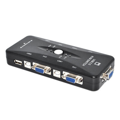 

Новый USB 2.0 KVM 4-портовый SVGA VGA Клавиатура Мышь Переключатель Box Monitor Sharing