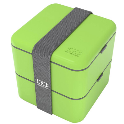 

Monbento original double - layer square box microwave oven lunch box Japanese lunch box light green 1200 03 005