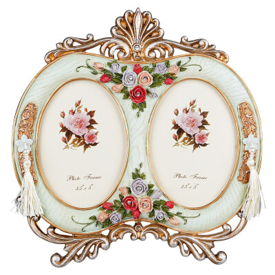 

Flowers set European style crafts wedding photo frame love double hole 5 inch photo dedicated wedding gift to send friends to send honey honey HS16L02