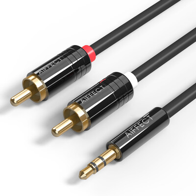 

AIFFECT AR1-BR10 35mm audio cable one minute two 35 audio revolution 2RCA open connection 35 turn double lotus public audio conversion line 1 meter black