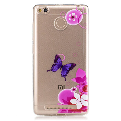 

Pink Butterfly Pattern Soft Thin TPU Rubber Silicone Gel Case Cover for XiaoMi Red Mi 3S