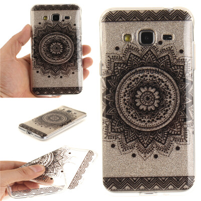 

Black mandala Pattern Soft Thin TPU Rubber Silicone Gel Case Cover for Samsung Galaxy J3/J310