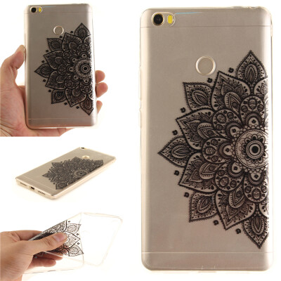 

Black half flower Pattern Soft Thin TPU Rubber Silicone Gel Case Cover for XiaoMi Mi Max