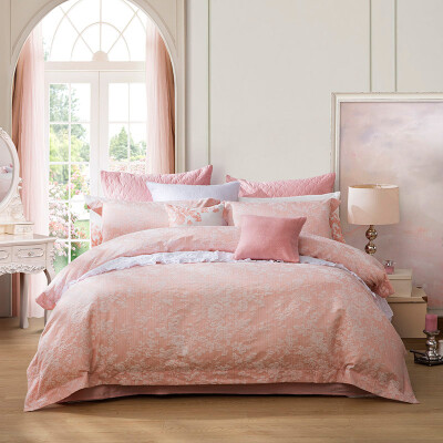 

LOVO LOLI Lifestyle Pure Cotton Jacquard Crafts Four Piece Double Bed Set Monica 15m Bed 200 230cm