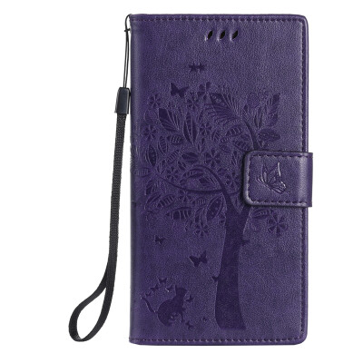 

Purple Tree Design PU Leather Flip Cover Wallet Card Holder Case for HUAWEI P8