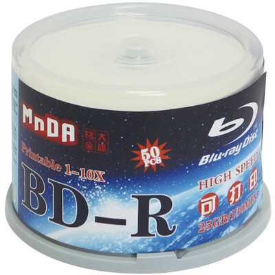 

Mingda gold dish MNDA BD-R 1-10 speed 25G Blu-ray can print 50 barrels of blue light blank disc burning disc