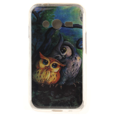 

Oil painting owl Pattern Soft Thin TPU Rubber Silicone Gel Case Cover for SAMSUNG Galaxy Ace 4 G313h