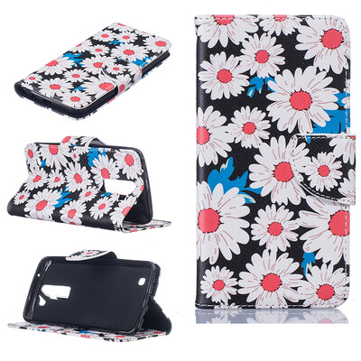 

Chrysanthemum Design PU Leather Flip Cover Wallet Card Holder Case for LG K7K8