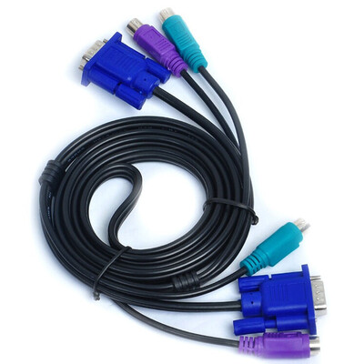 

Sanbao (SANBAO) SKV-A300 KVM три параллельные клавиатуры мыши PS2 + кабель VGA Кабель коммутатора KVM выделенная линия для мужчин 3 м