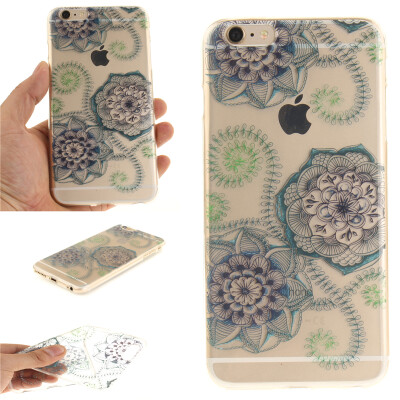 

Blue and green dream flower Pattern Soft Thin TPU Rubber Silicone Gel Case Cover for IPHONE 6 Plus