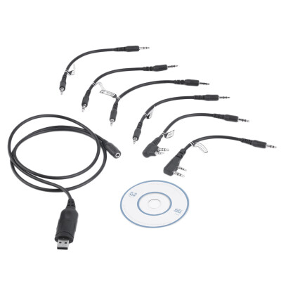 

6 in 1 USB Program Programming Cable Adapter +CD For Walkie Talkie Radios