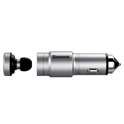 

Baseus) car Bluetooth headset car charger metal car charger Bluetooth headset combo 2.4A deep gray