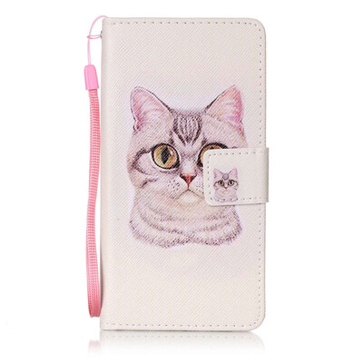 

Short Hair Cat Design PU Leather Flip Cover Wallet Card Holder Case for Huawei P9