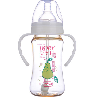 

Elite bottle wide caliber with handle straws drop bottle PPSU plastic bottle 240ml T-16