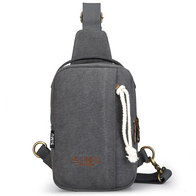 

Think of animal husbandry SIMU purse chest bag shoulder bag diagonal package outdoor sports bag fashion pockets can put ipad mini leisure paragraph 1607 gray