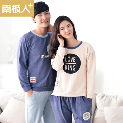 

Antarctic Couple Pajamas Autumn Cotton Letter Casual Long Sleeve Home Service T-QL3073 Women&39s Beige XL