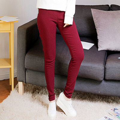 

intercrew 2017 spring new Korean version of the waist elastic leggings trousers pants pencil pants trousers elastic waist ITQ4PL51G wine red 170 72A 72