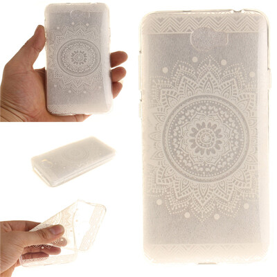 

White mandala Pattern Soft Thin TPU Rubber Silicone Gel Case Cover for Huawei Y5 II