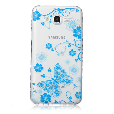 

Blue butterfly Pattern Soft Thin TPU Rubber Silicone Gel Case Cover for SAMSUNG GALAXY J7
