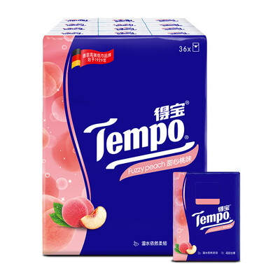 

Tempo handkerchief paper mini 4 layer thickening 7 * 36 package sweetheart peach flavor