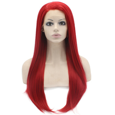 

Long Straight Red Lace Front Costume Party Wig