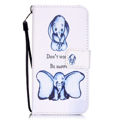 

Little Elephants PU Leather Flip Cover Wallet Card Holder Case for Iphone 7