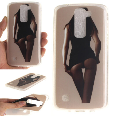 

Sexy Girls Pattern Soft Thin TPU Rubber Silicone Gel Case Cover for LG K8