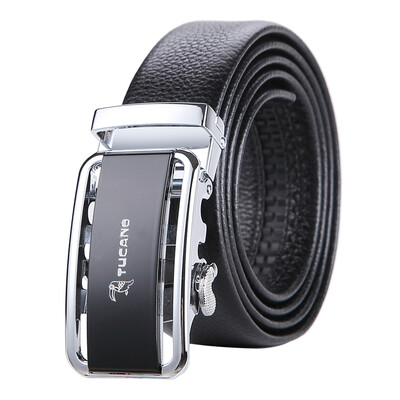 

Wooden Bugs (TUCANO) Men's first layer of leather automatic buckle belt business casual youth Korean trousers belt WDE7391A-89B0 black