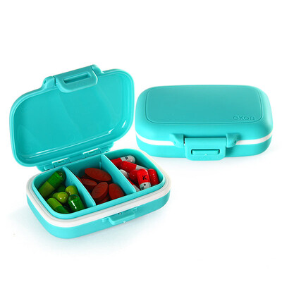 

[Jingdong Supermarket] billion high EKOA kit sealed storage box portable jewelry box sub-box drug box size combination set of lake water blue