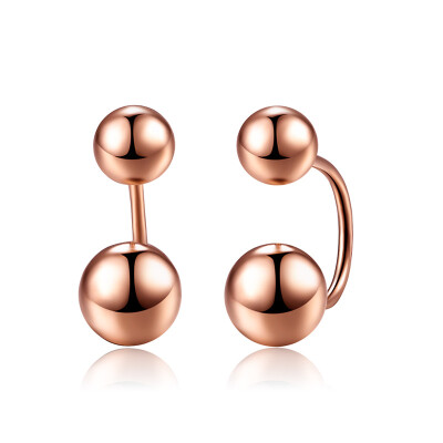 

DEMONE SE0112KJ01 18k Gold Screw Stud Earrings Double Head Ball Shiny Gold Gold Gold Gold Gold Gold Earrings Gold Jewelry Women