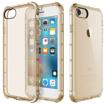 

Locke ROCK iphone7 plus mobile phone shell Apple 7plus drop protection sleeve crystal shield air cushion all-inclusive silicone sets through gold