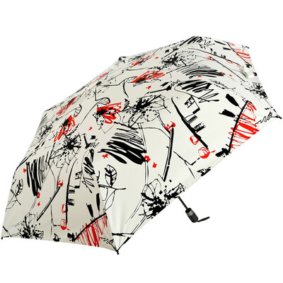 

Paradise umbrella UPF50 full shade hit black rubber three fold ultra-light sun umbrella sunny umbrella 31817E beige
