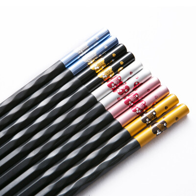 

Suncha Chiffon Alloy Chopsticks Stainless Moldy Chopsticks Set Home Hotel Japanese Chopsticks Five Double DK4503