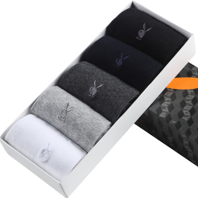 

Jingdong Supermarket Playboy socks men in the tube business casual cotton socks four sections of 5 pairs of mixed color 26-28cm