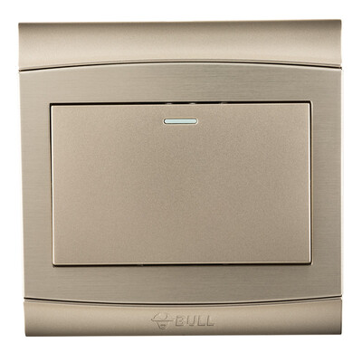 

Bull BULL switch socket G19 series of a single control with a switch socket 86 type panel G19K111Y metal wire drawing panel champagne gold