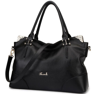 

Gold fox (FOXER) female bag first layer leather elegant handbag lady fashion wild Messenger bag shoulder bag female 998019F1A black