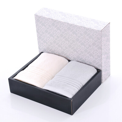 

Yong Liang towel textile cotton class A Twist satin towel towel 2 gift box white gray 100g Article 34 × 75cm Article