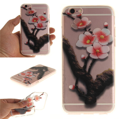 

Four plum blossoms Pattern Soft Thin TPU Rubber Silicone Gel Case Cover for IPHONE 6/6S