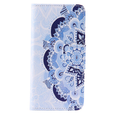 

Blue Flower Design Кожа PU откидной крышки Кошелек Карты Держатель чехол для SAMSUNG A510 A52016