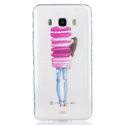 

Girl holding cake Pattern Soft Thin TPU Rubber Silicone Gel Case Cover for SAMSUNG Galaxy J5 2016J510