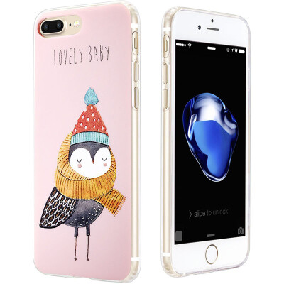 

Illustrator iPhone 7 plus Mobile Phone Case Apple 7plus Mobile Phone Case / Mobile Phone Case Silicone Anti-Wound Relief Cartoon Soft Case Illustrator Series Soft Edge Style - Eagle Small Warm